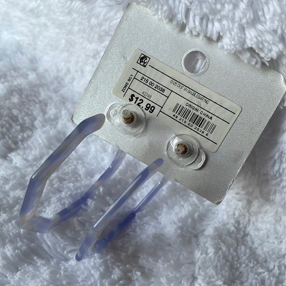 Sugarfix by Baublerbar Blue White Geometric Acrylic Hoop Earrings - Picture 2 of 3